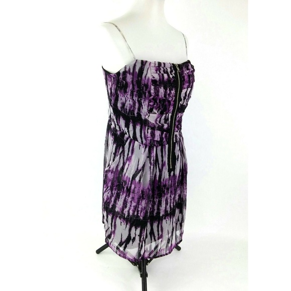 Charlotte Russe Purple Black Zipper Front Dress LG - Picture 5 of 8